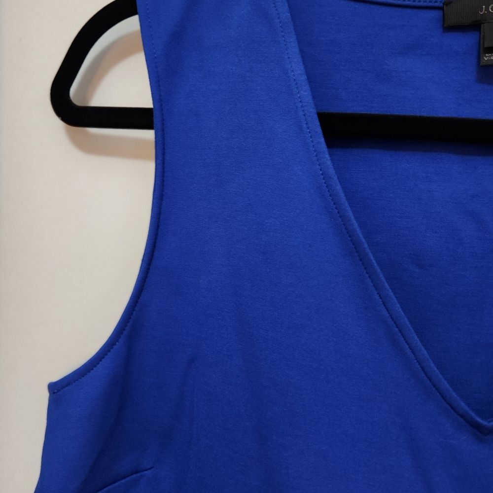 J CREW Women's V-Neck Peplum Blouse Y2K Top Blue SZ Large - Picture 9 of 15